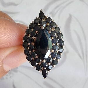 Elegant Navy Blue Gemstone Ring Sterling Silver 925. Sice 7.5-8